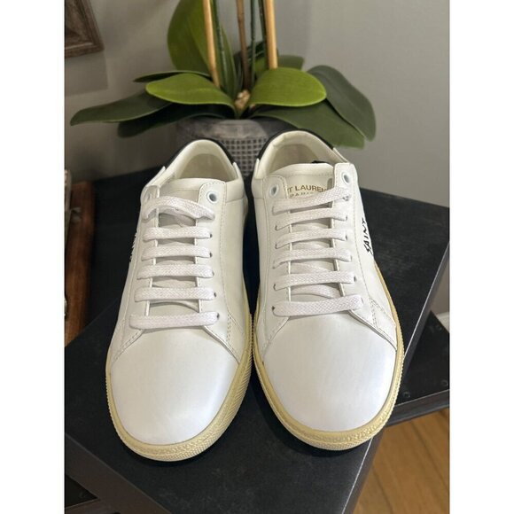 Saint Laurent Court Classic Sl/06 Embroidered Sneakers White Womens 36 6 - Picture 8 of 14